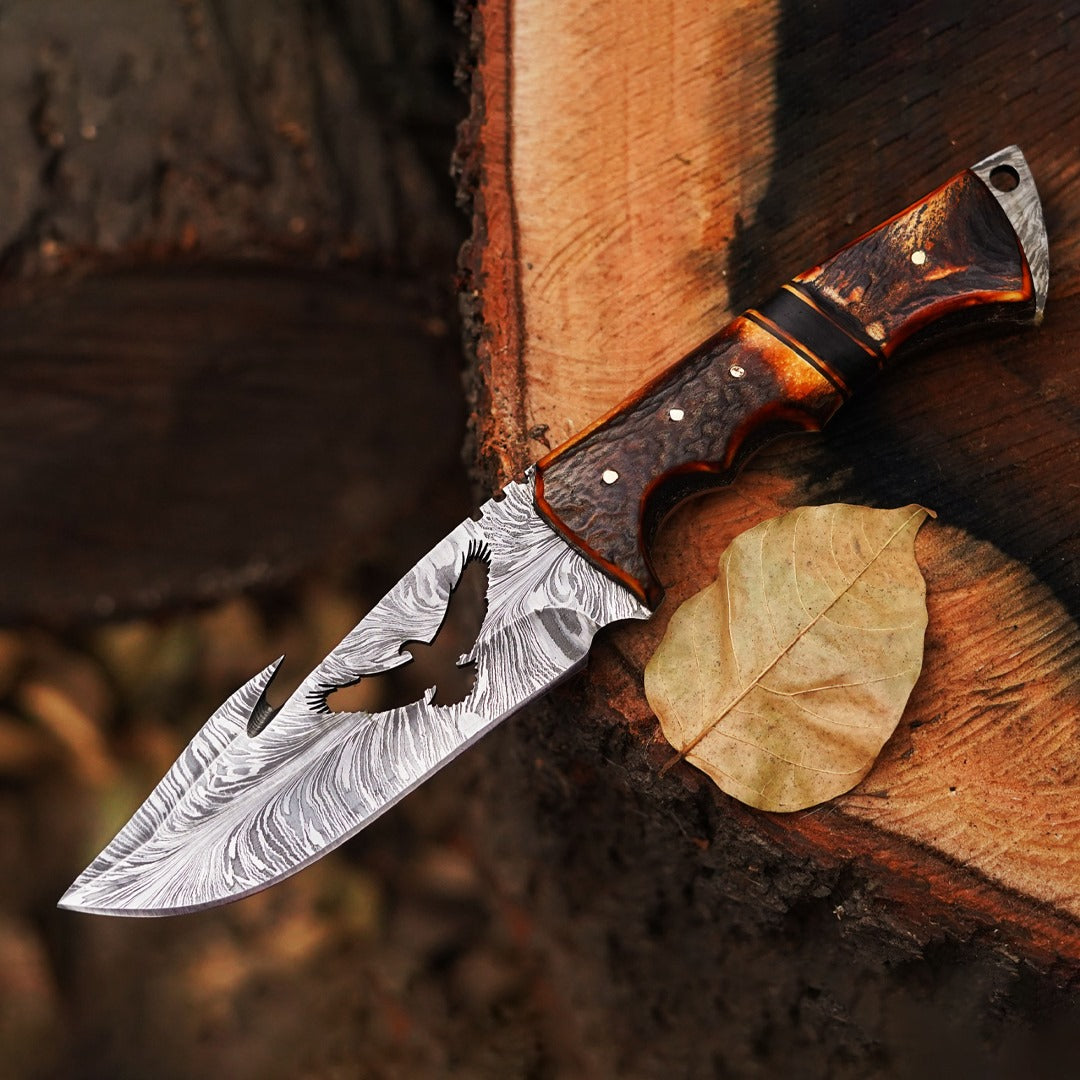 Damascus Steel Falcon Knife