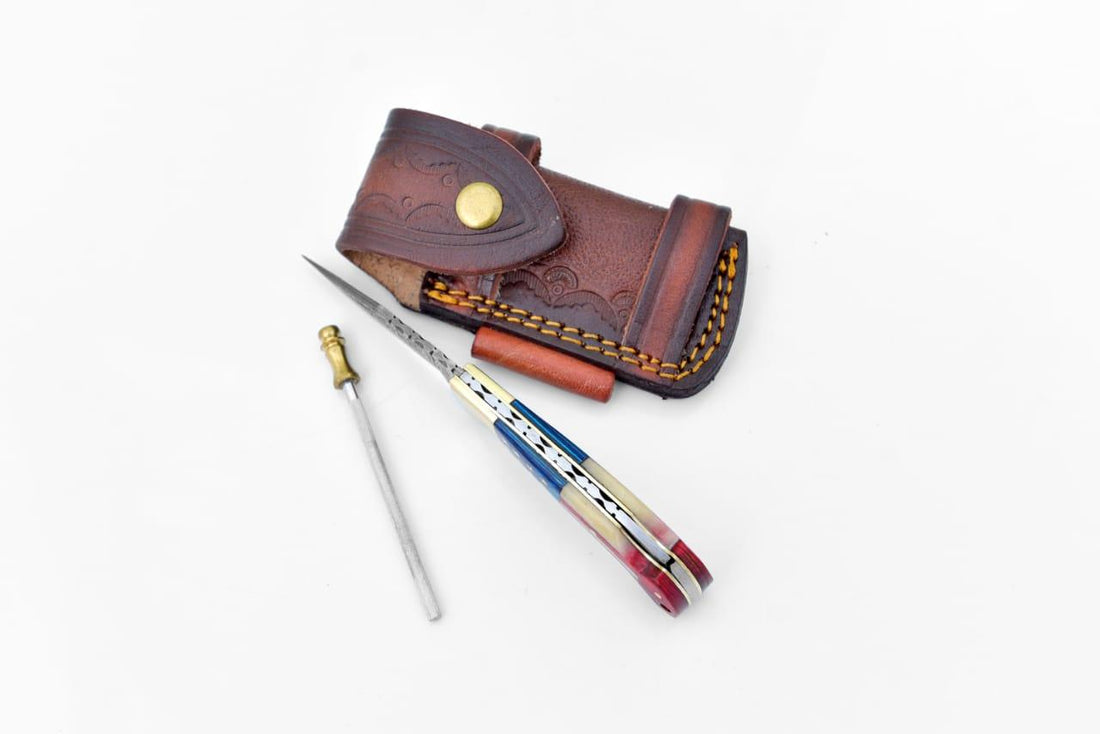 Pride Patriot Damascus Steel Pocket Knife