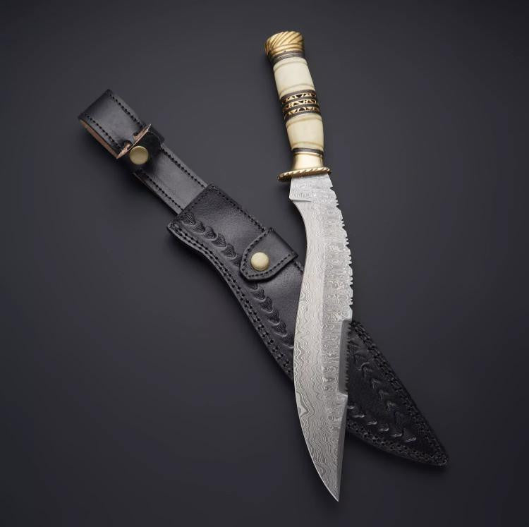 Bone Claw Damascus Kukri