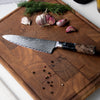 Damascus Steel Oak Chef Knife - 