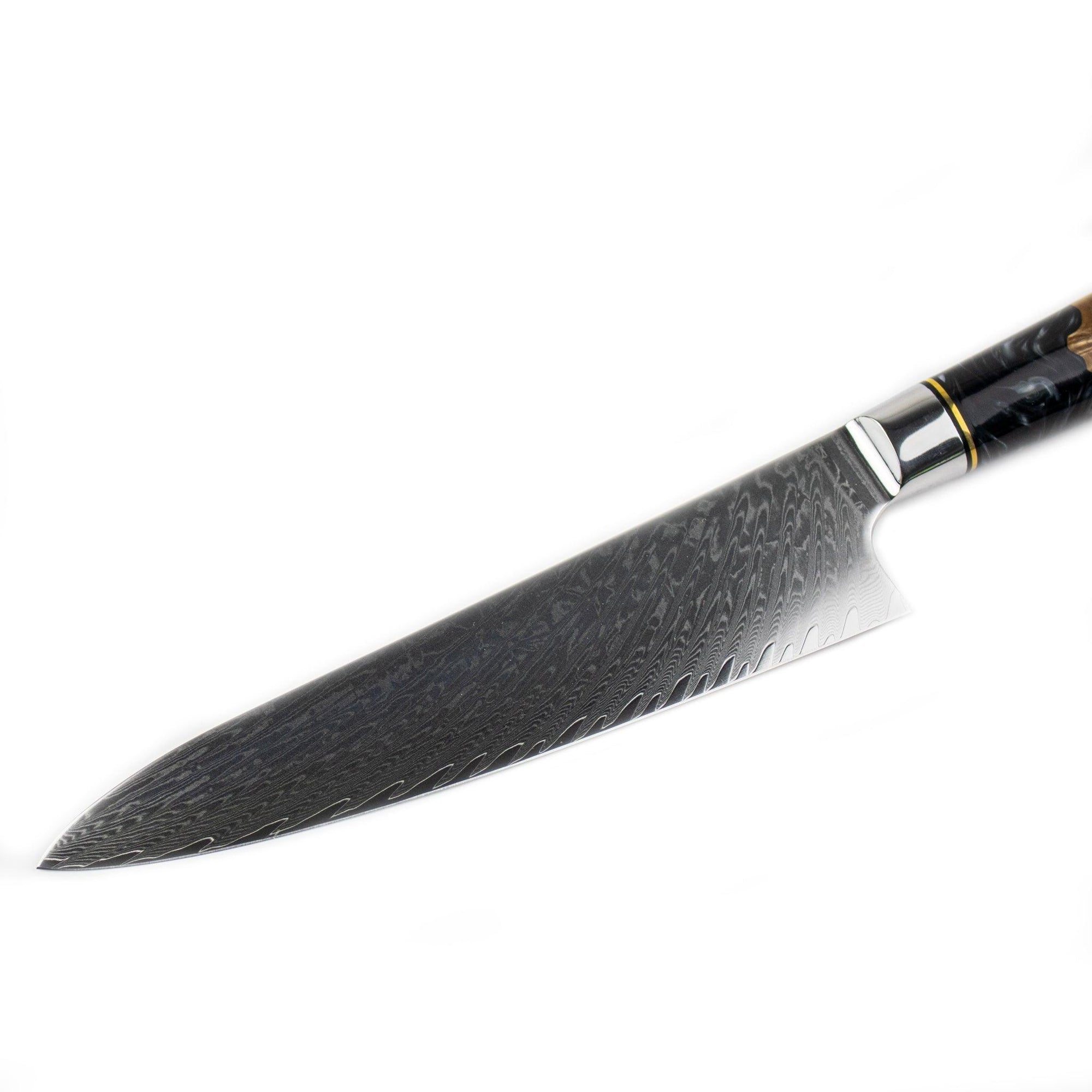 Damascus Steel Oak Chef Knife - 