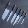 Damascus Steel Sapphire Wood Knife Set of 6 - 