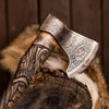 Hand-Carved Raven Viking Axe | Authentic Forged Battle Axe | Viking Heritage Axe | RA-259 