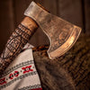 Hand-Forged Viking Axe | Odin Handle Carved Premium Axe | RA-261 