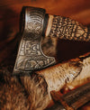 Hand-Forged Viking Axe | Odin Handle Carved Premium Axe | RA-261 