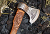 Expertly Crafted Hand-Forged Viking Axe | Nordic Axe with Carved Handle | RA-258 