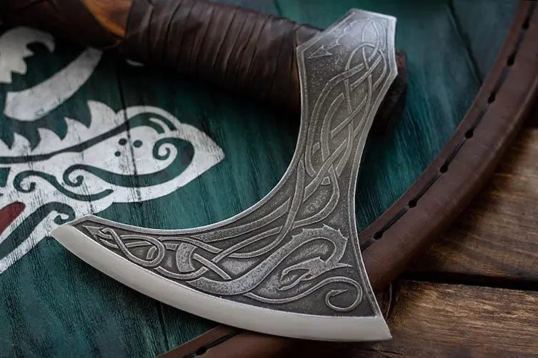 New Premium Fenrir Head Viking Axe | Hand-Forged Scandinavian Axe RA-285 