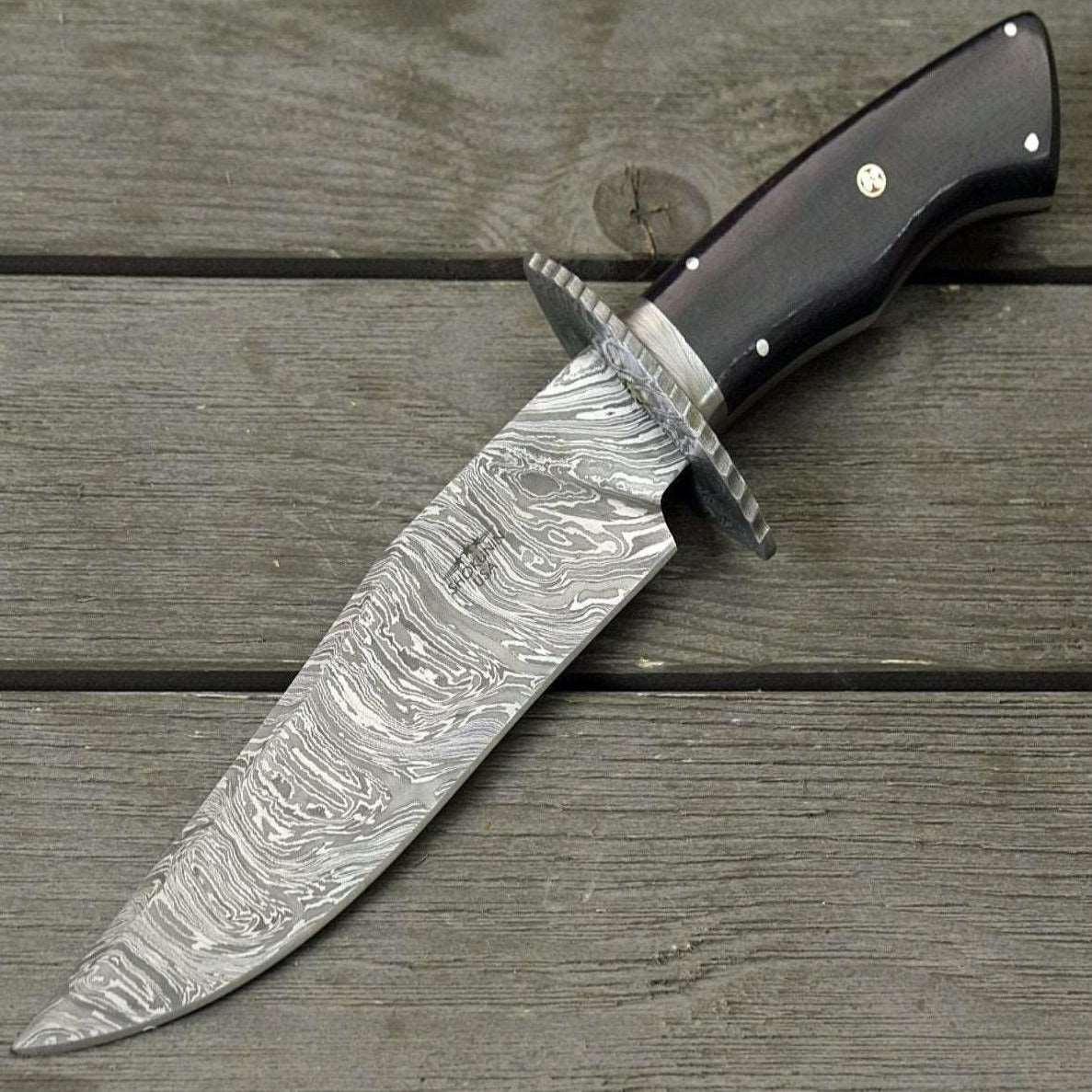 Micarta Handle Damascus Bowie Knife