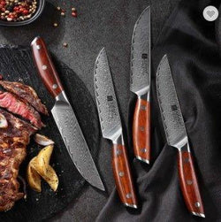 Family Damascus Steak Knife Set - 