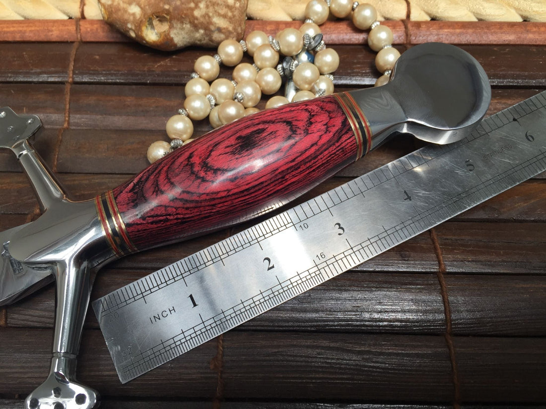 Handmade Hunting Knife with Double Edge Blade & Leather Sheath