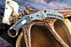 Rain Drop Damascus Folding Karambit Knife