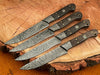 Hand Forged Damascus Steak Knife Set