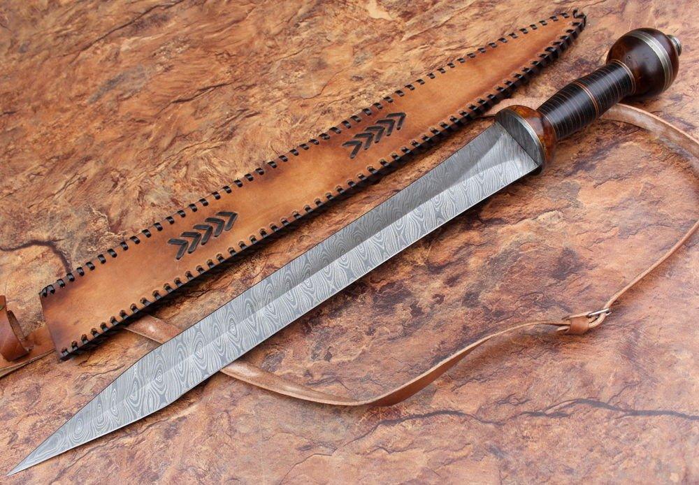 Custom Damascus Steel Double Edge Sword