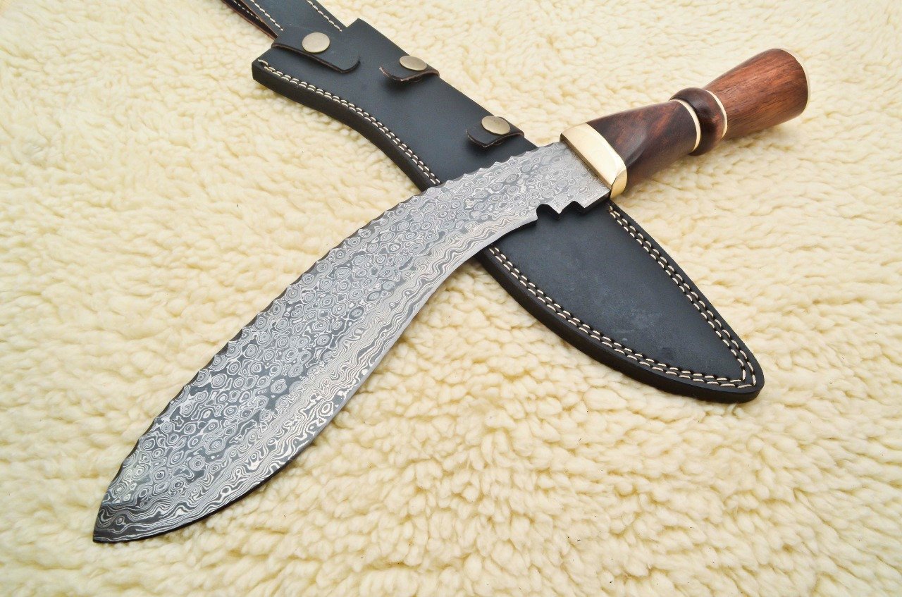 Damascus kukri knife