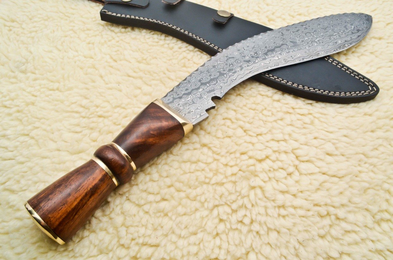 Damascus kukri knife