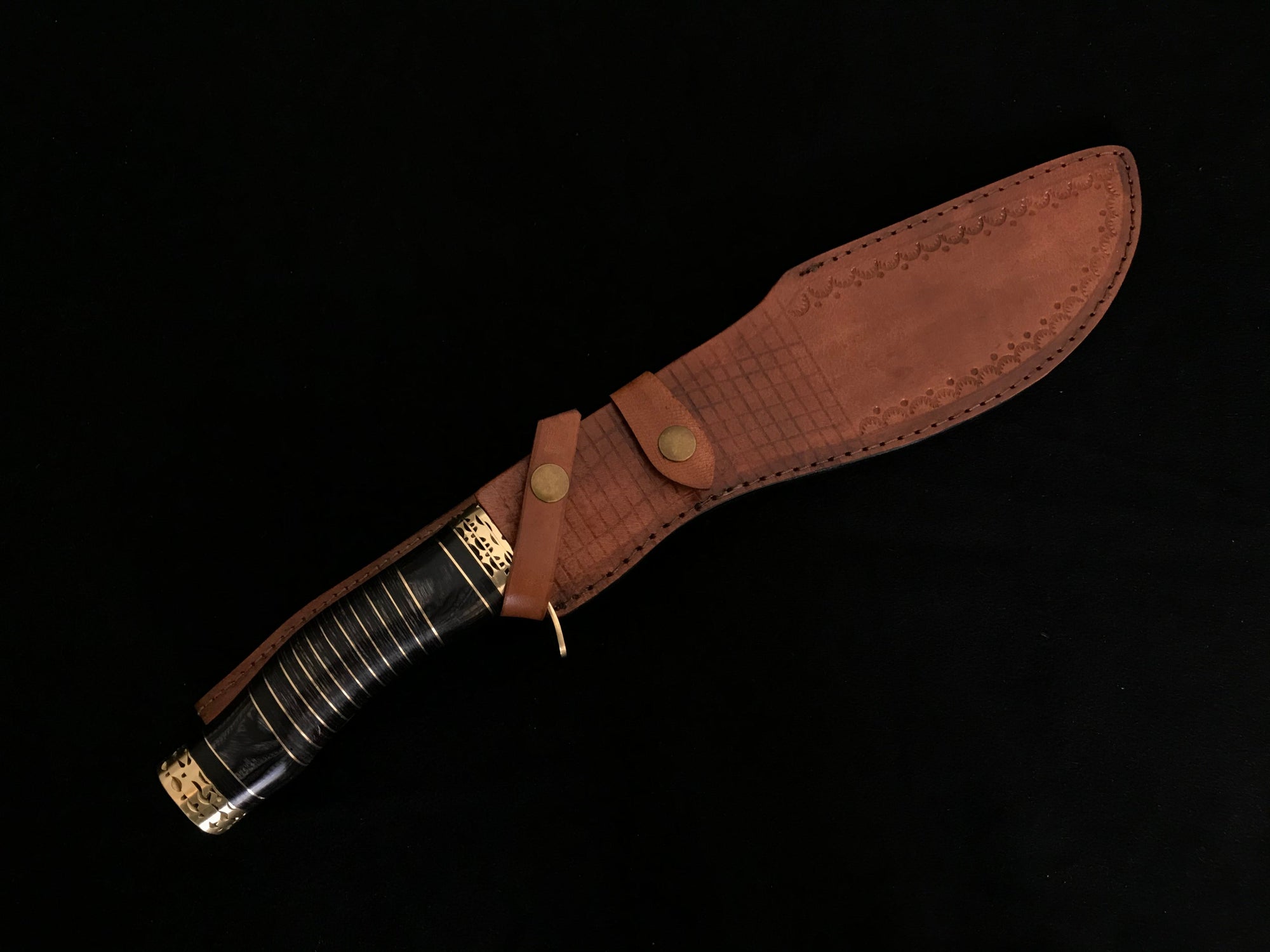 |NB KNIVES| CUSTOM HANDMADE DAMASCUS STEEL KUKRI KNIFE WITH LEATHER SHEATH