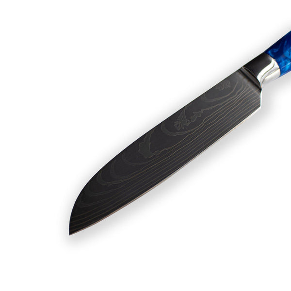 Sapphire Damascus Steel Japanese Santoku Knife