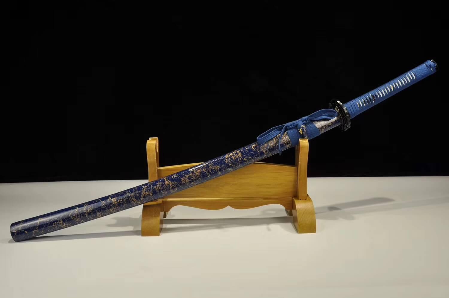 Gold Surf Damascus Steel Japanese Katana