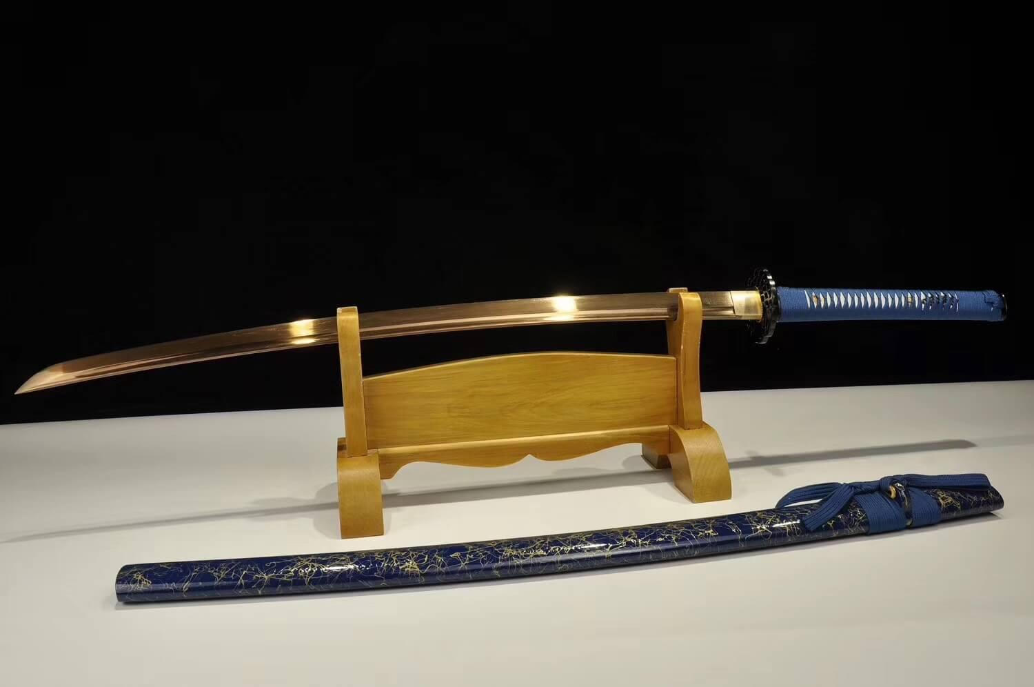 Gold Surf Damascus Steel Japanese Katana