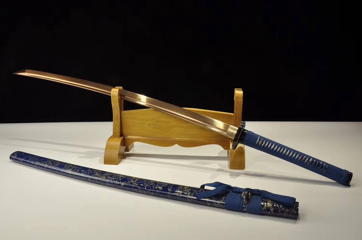 Gold Surf Damascus Steel Japanese Katana