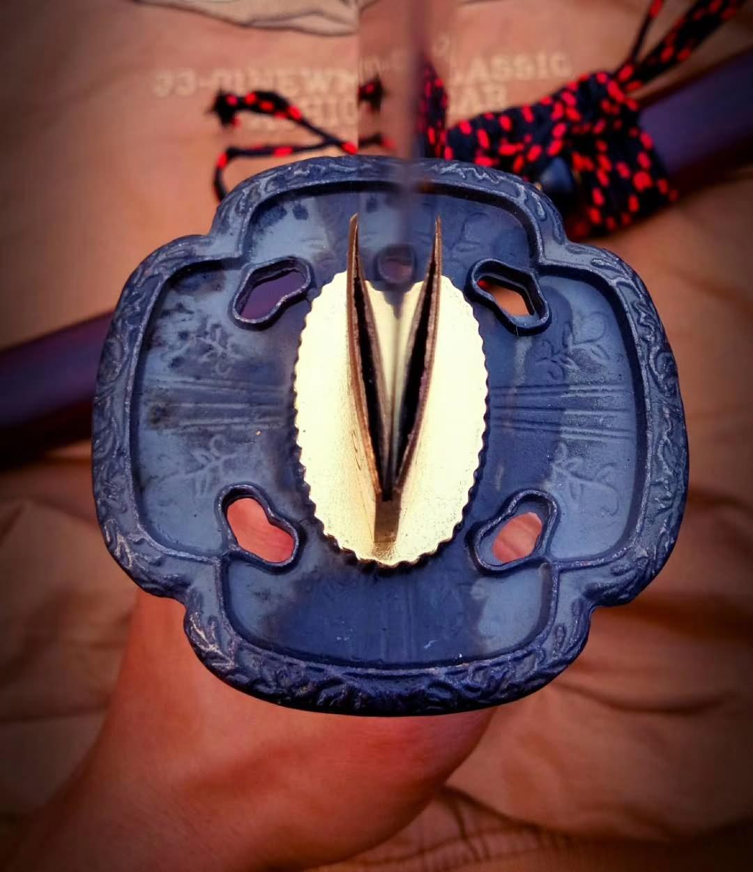 Red Surface Damascus Steel Japanese Katana