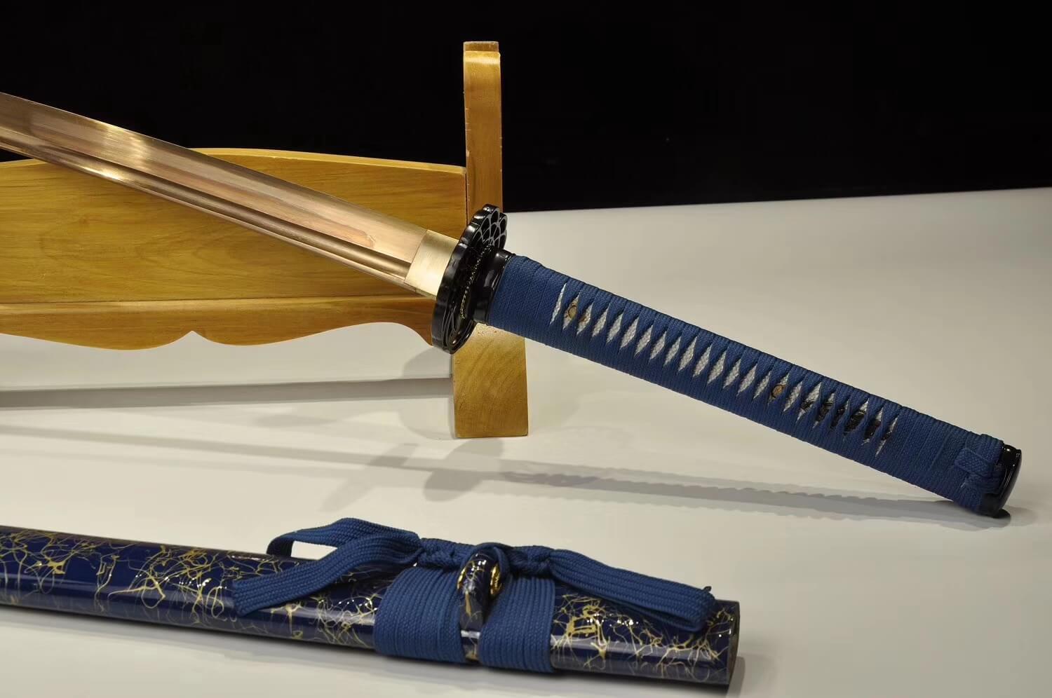 Gold Surf Damascus Steel Japanese Katana