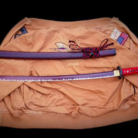 Red Surface Damascus Steel Japanese Katana