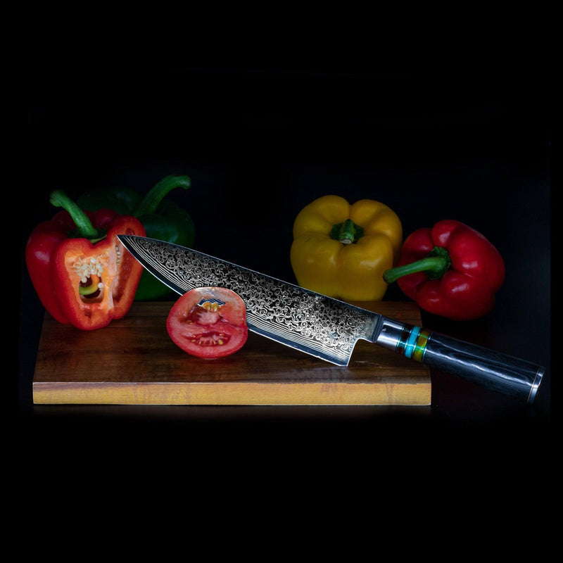 Micarta Damascus Steel Chef Knife - 