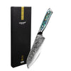 Pearl Damascus steel santoku knife - 