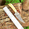 Camel Bone Fixed Hunting Skinning Damascus Knife