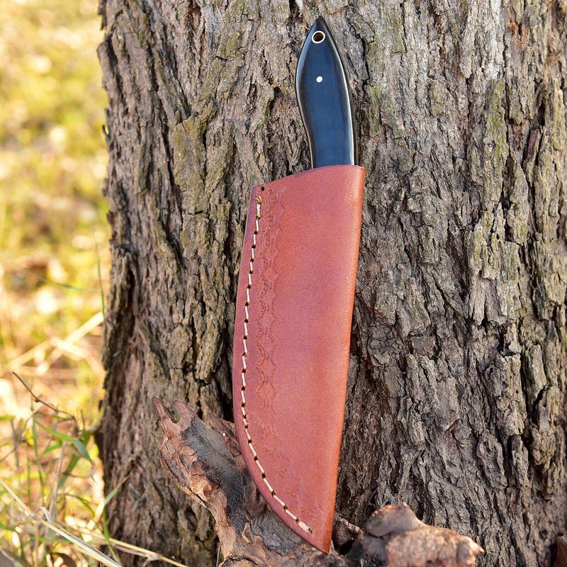 Bull Horn Full Tang Skinning Knife