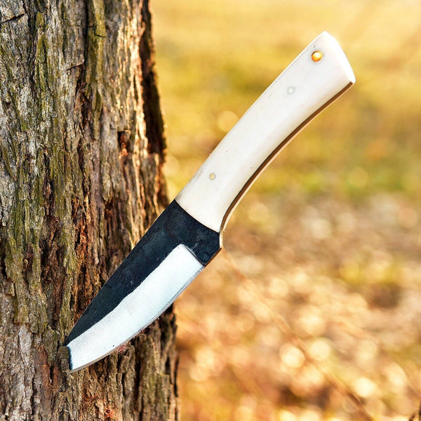 Outdoor Skinning Fixed Blade Knife Camel Bone Handle