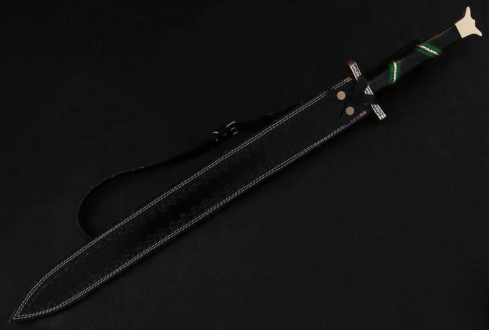 Micarta Sheet Handle Damascus Swords