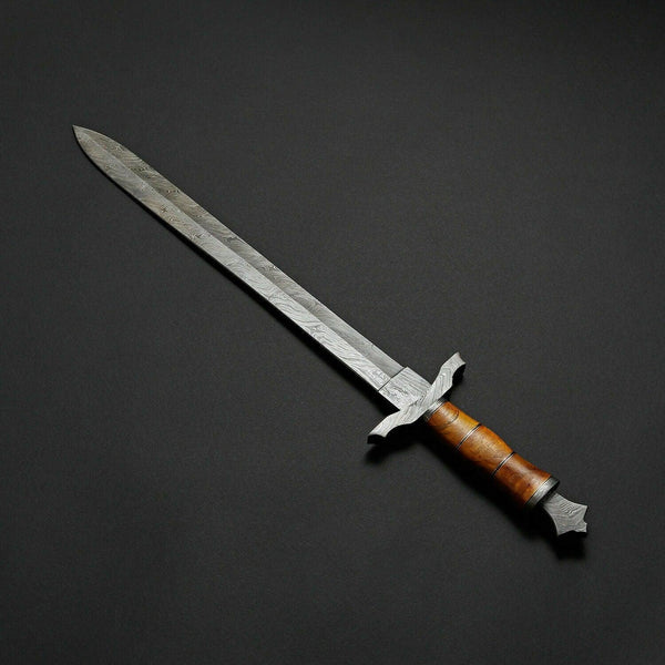 Handmade Beautiful 25.50 inches Damascus Steel Hunting Sword with sheath