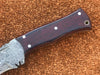 Micarta Damascus Kukri Knife With Leather Sheath