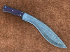 Micarta Damascus Kukri Knife With Leather Sheath
