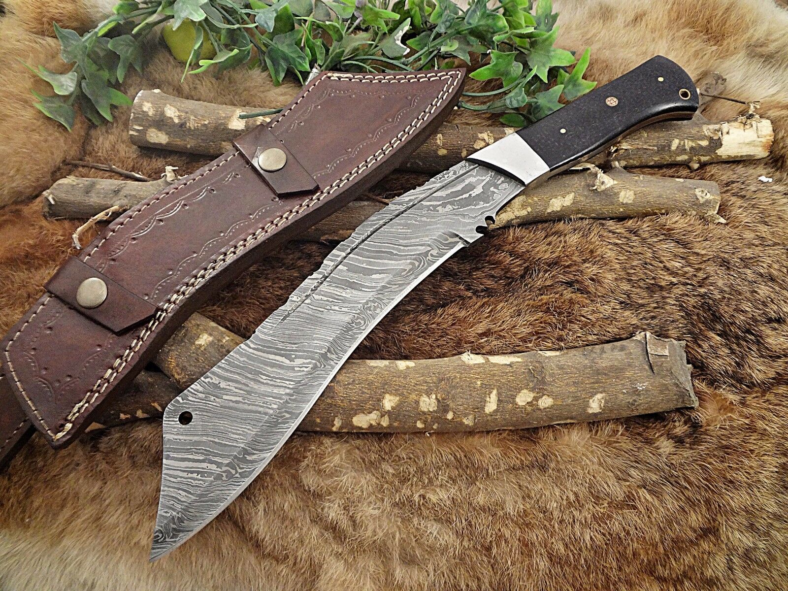Falcon Damascus Kukri Knife