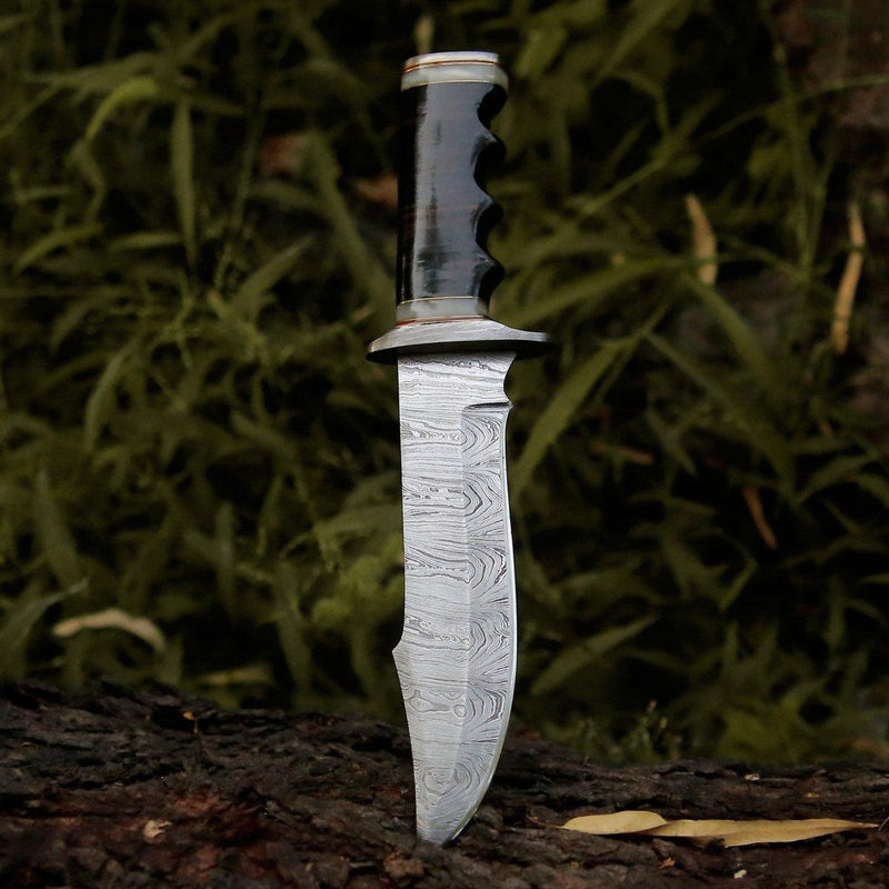 Black Beauty Damascus Steel Bowie Knife