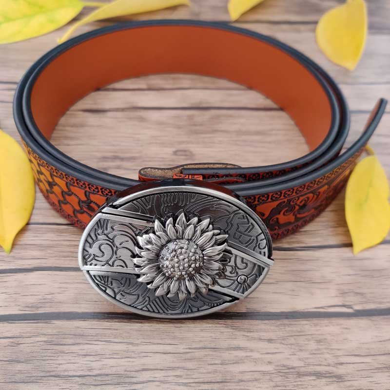 Sunflower Embossed Country Utility Belt