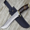 Rosewood Mosaic Damascus Bowie Knife