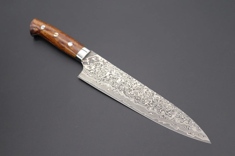 Takeshi Saji R-2 Custom Black Damascus Wild Series Gyuto (180mm to 270mm, 4 sizes, Ironwood Handle) 
