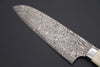 Damascus Steel Santoku Knife Stag Bone Handle