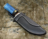 Sapphire Camel Bone Damascus Bowie Knife